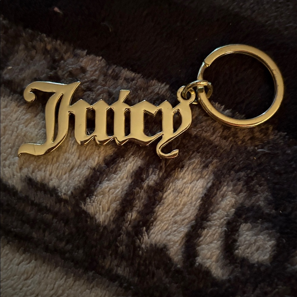 Juicy Couture Gold Logo Keyring